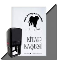 Kişiye Özel Köpek Silüet 14 Tarihli Otomatik Kitap Kaşesi (Siyah)