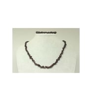 Lal (Garnet - Granat) Taşı Küçük Taşlar Kolye & Bileklik Seti (22210)