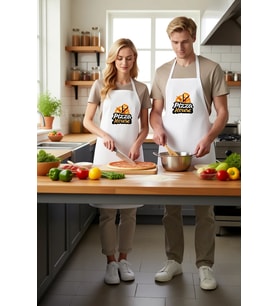 Unisex Mutfak Önlüğü Pizza House Retro Baskı Nostaljik Tasarım Rahat Kesim Günlük Aşçı Modern Şık