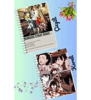 Bungou stray dogs defter seti 2 adet A4 boyutu 21*30 çizgili + kareli 60 syf