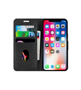 Buway Samsung Galaxy S22 Ultra Kartvizitli Cüzdan Kılıf (Siyah)
