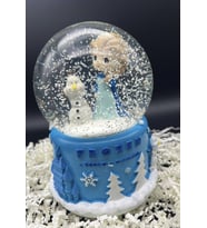 Frozen Işıklı ve Müzikli Kar Küresi Büyük Boy Mavi (Bebe Mavisi)