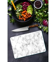 Cam Kesme Tahtası Cam Kesim Tablası Cam Sunum Tahtası, 30 X 40 cm  Beyaz Granit, M3 (Çok Renkli)