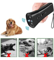 Ultrasonik Köpek Uzaklaştırıcı - LED Işıklı Köpek Eğitici ve Kovucu (Siyah)