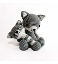 Sevimli Kurt Oyuncak ve Çıngırak Takım Amigurumi Organik Oyuncak