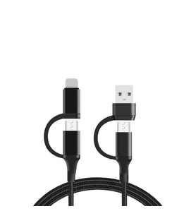 Winex 100W 4in1 Type-C - USB - Lightning - Type-C Çıkışlı Hızlı Data ve Şarj Kablosu Siyah
