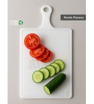 Saplı Kesim Panosu Doğruma Tahtası Salata Meyve Kesme Tahtası 36x21 cm