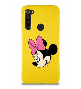 Xiaomi Redmi Note 8 Soft Premier Kapak Minnie Mouse-B Tasarımlı Silikon Kılıf - Sarı (Şeffaf)