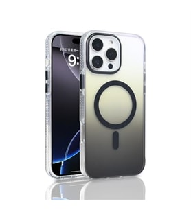 Coverzone iPhone 16 Pro Max i�in K?l?f MagSafe ile uyumlu Transparan Renk Ge�i?li Z-Toros M-safe Kablosuz ?arj destekli Gradyan Tasar?m IPHONE 16 Pro Max ?LE UYUMLU KILIF Siyah
