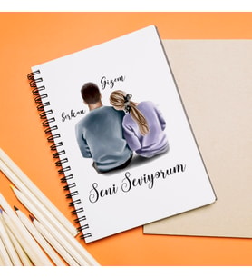 Sevgili Tasarımlı Defter Kişiye Özel