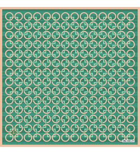 Geometrik Desen Black Seri Twill Eşarp Eşarp Askısı ile Birlikte 90x90 cm Mint V