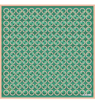 Geometrik Desen Black Seri Twill Eşarp Eşarp Askısı ile Birlikte 90x90 cm Mint V