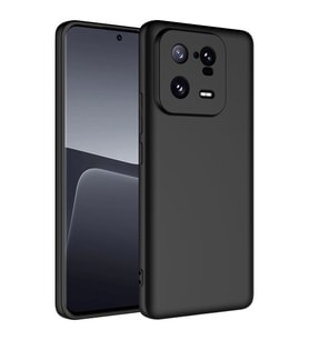 Xiaomi Mi 13 Pro Kılıf Kamera Korumalı iÇi Süet Dokulu Lansman Tipi Silikon (Siyah)
