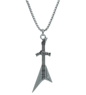 Motorhead Elektro Gitar Örme Zincir Kolye - Gümüş Kaplama - Erkek Kadın Kolye - No:1553