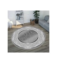 Eliana Home Baskılı, Yıkanabilir Kaymaz Taban Yuvarlak Halı LNA7318-SD1024 120x120 cm (Gri)