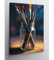 Kanvas Tablo Fırçalarla Sanat Vazosu
