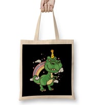 Funny Dinosaur Unicorn Unisaur Mythical Animal Bez Çanta Uzun Saplı