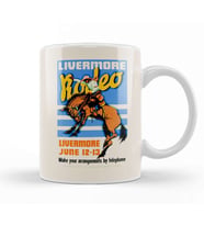 Livermore Rodeo USA Vintage Wall Art 1933 Kupa Bardak Porselen