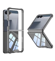 Galaxy Z Flip 7 Kılıf Full Camlı Kıpta Kapak (Siyah)