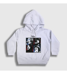 Presmono Unisex Çocuk Beyaz Band The Beatles Kapüşonlu Sweatshirt 114289tt (Beyaz)