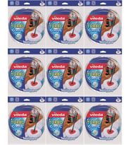 Vileda Turbo Yedek Mop Paspas Ucu (%100 Mikrofiber) (9 Lu Set) (Beyaz)