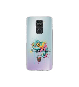 Redmi Note 9 ile Uyumlu Splash Bukalemun Tasarımlı Şeffaf Silikon Kılıf