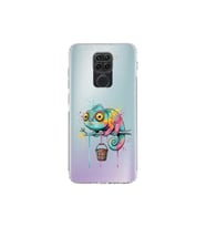Redmi Note 9 ile Uyumlu Splash Bukalemun Tasarımlı Şeffaf Silikon Kılıf