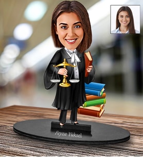 Kişiye Özel Avukat Tasarımlı Karikatür Biblo 100