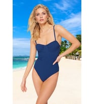 Yüzme Kıyafeti Tasarım Mayo Şık Detaylı UV Korumalı Swimsuit Su Sporları İçin Mayosu (Lacivert)