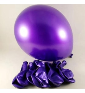 Mor Metalik Latex Balon 10 Adet