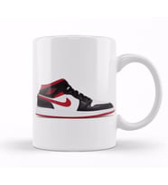 Jordan 1 Mid Gym Red Black White Kupa Bardak Porselen