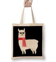 Cute & Adorable Llama With Cool Sunglasses Bez Çanta Uzun Saplı
