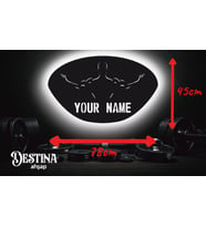 Destina Ahşap Body Building Temalı Kişiselleştirilebilir Led Tablo- 45*78