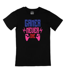 Gamer Never Die Siyah Tişört