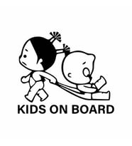 Kids On Board Araba Sticker  siyah 17x14 CM (Siyah)