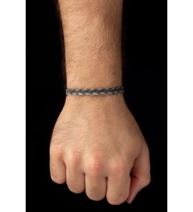 Sertifikalı Oksitli Gümüş Kazaziye Örgü Bileklik 9.2Gr (104)