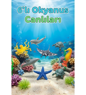 6 Parça Gerçekçi Okyanus ve Deniz Canlıları Figür Seti - Eğitici Hayvanlar Oyuncak Paketi