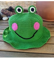 Bucket Şapka El Örgüsü Figürlü Şapka Hediyelik Yetişkinler İçin (Yeşil)