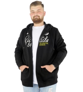 Mode XL Erkek Sweat Kapşonlu Fermuarlı Riv 22522 Siyah