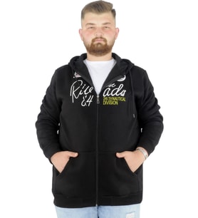 Mode XL Erkek Sweat Kapşonlu Fermuarlı Riv 22522 Siyah