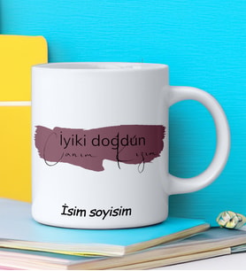 İYİ Kİ DOĞDUN CANIM KIZIM Tasarımlı İsim Soyisim Yazılı Kişiye Özel Kupa Bardak