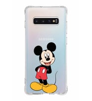Samsung Galaxy S10 Plus  Köşe Korumalı Antişok Kapak Mickey Mouse Tasarımlı Şeffaf  Kılıf
