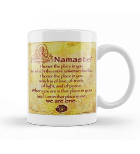 Namaste Yazı Meditasyon 04 Kupa Bardak Porselen