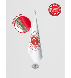 Dışişleri Bakanlığı Makam Bayrağı - Saçaklı Krom Set