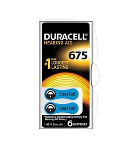 Duracell 675 No Kulaklık Pili (6'lı Paket) (Siyah)