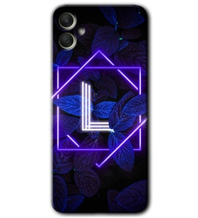 Galaxy A05 Kılıf HD Desen Baskılı Kılıf - Dark Neon Yaprak L Harfi