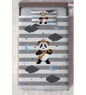 MEKTA HOME BEBEK VE ÇOCUK ODASI İzci Panda Desenli Yatak Örtüsü