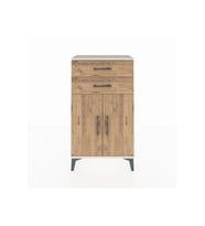 Arges Komodin Tek Raflı 2 Çekmeceli 2 Kapaklı 60x30x106 Aytaşı-Çam
