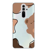 Redmi Note 8 Pro Uyumlu Ayıcık Tasarımlı Şeffaf Telefon Kılıfı