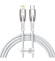 Baseus Glimmer Series Beyaz CADH000002 1mt 20w Type-C to Lightning Şarj Kablosu Örgülü